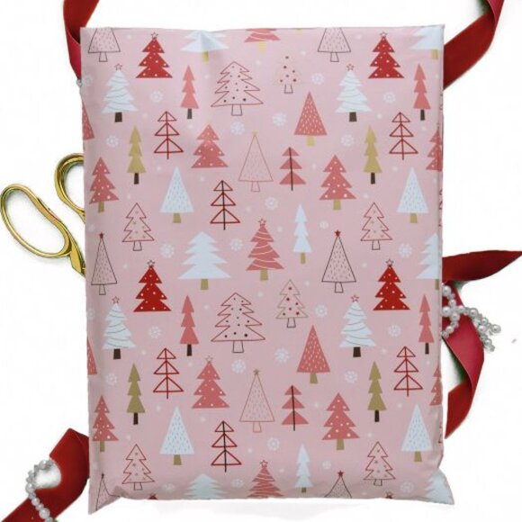 Pink Christmas Trees Poly Mailers 10x13 Pack of 25 - Picture 5 of 8